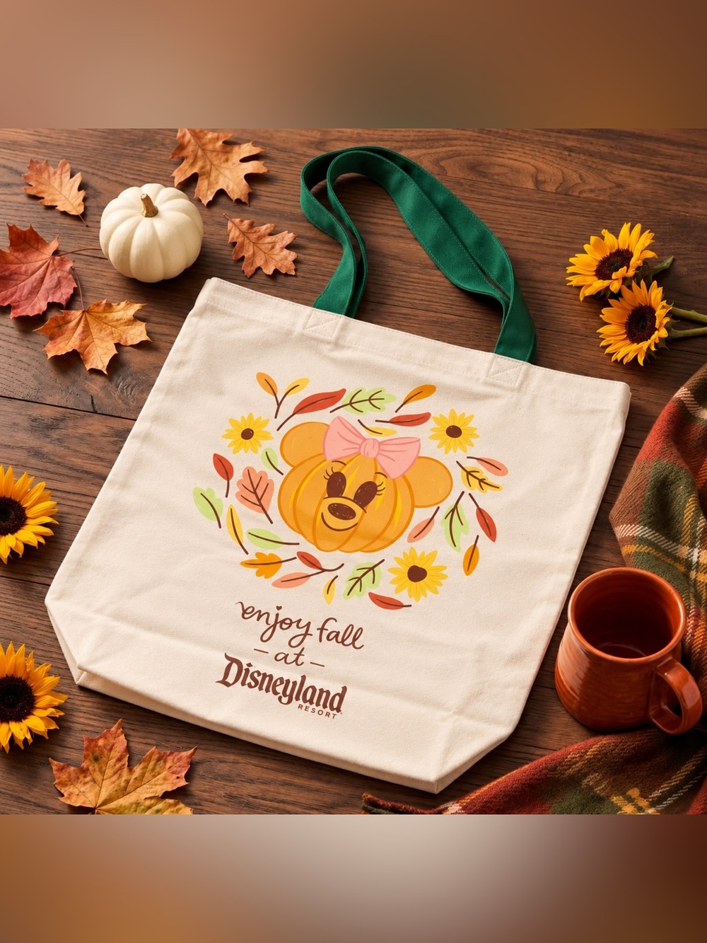 Disneyland Starbucks Minnie Mouse Pumpkin Fall Tote Bag